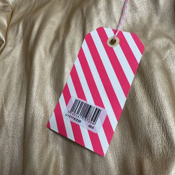 New! Billieblush Gold Faux Leather Dress - Picture 4 of 7